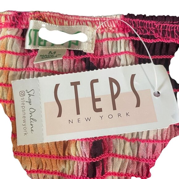 Steps New York Abstract Print Two Piece Maxi Skirt And Bandeau Set Boho Chic - Picture 3 of 12